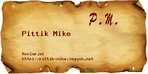 Pittik Mike névjegykártya